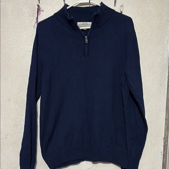 Hawker Rye Blue Zip Up Sweater with Stand-Up Collar - Picture 1 of 7